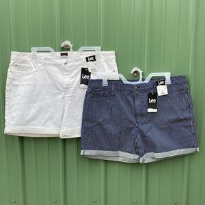 WOMEN’S Plus Lee Mid-Rise Cuffed Denim Shorts 2-Pack Size 20 M